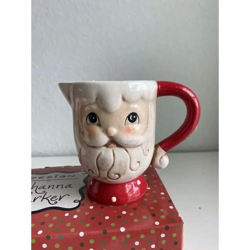 Johanna Parker Transpac‎ Retro Santa Claus Creamer Sugar Set Christmas Decor NEW